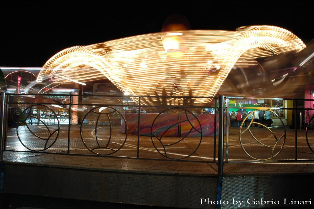 Night photography at Luna Park in Trieste