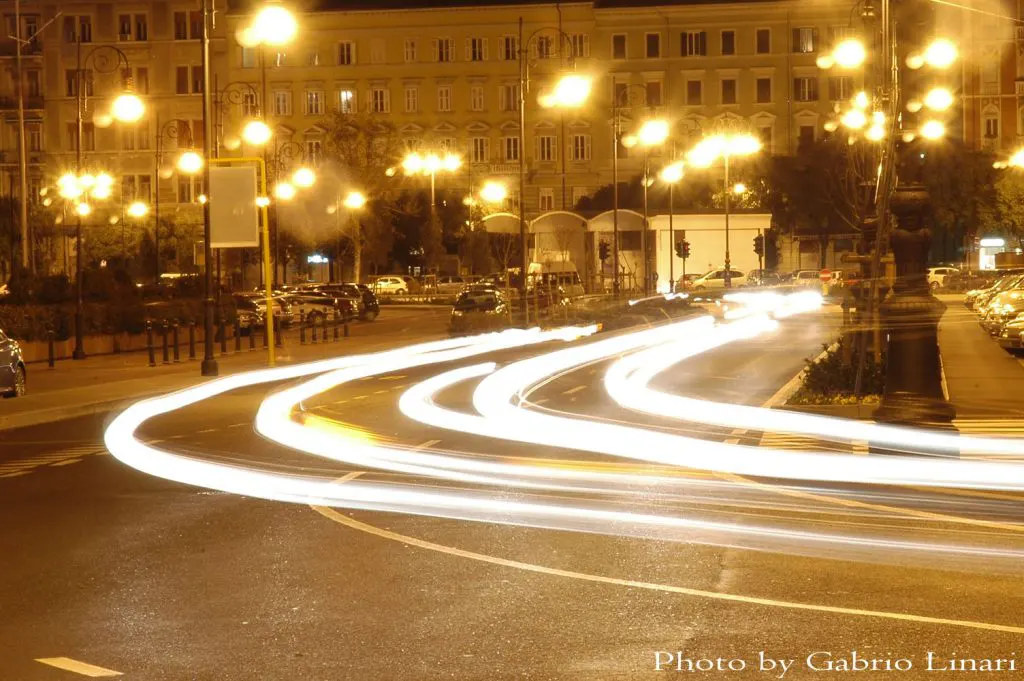 Night lights with long exposure