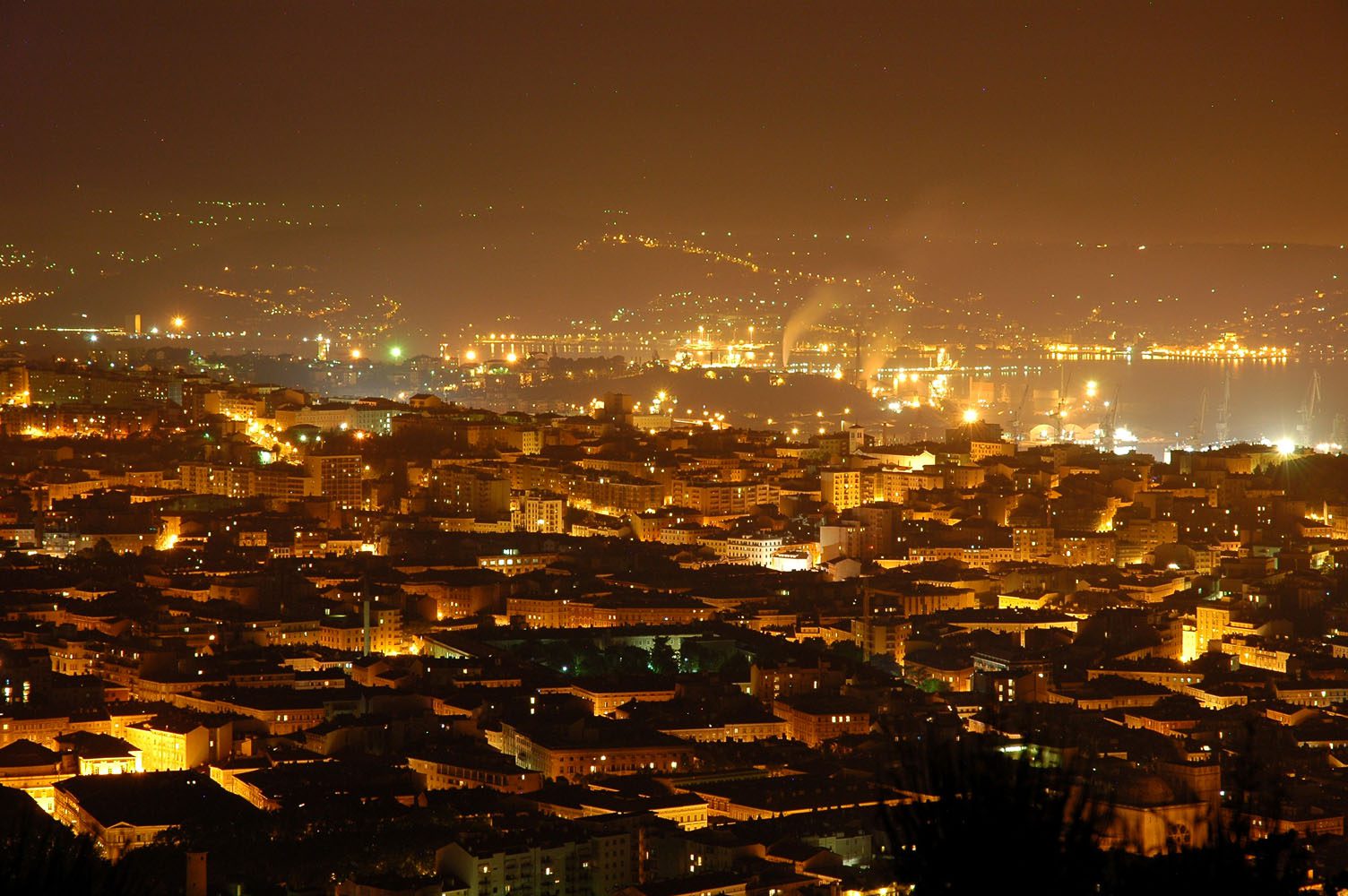 Trieste on fire / night photography