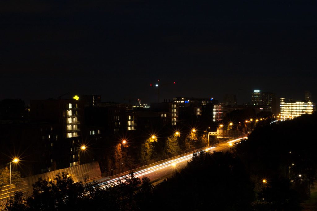 highway photo in amsterdam with long exposure night photography