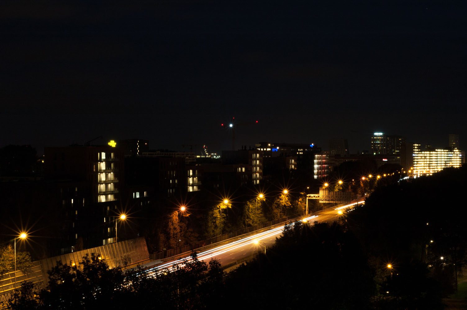 Highway in Amsterdam with long exposure